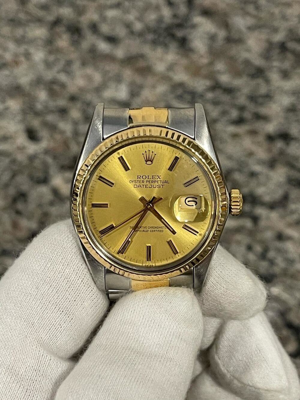 Rolex Datejust 16014 1981 Champaign Dial Fluted Bezel Jubilee Band SPB-JB 343870